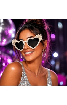 After Party İnci Taşlı Kalp Gözlüğü +3