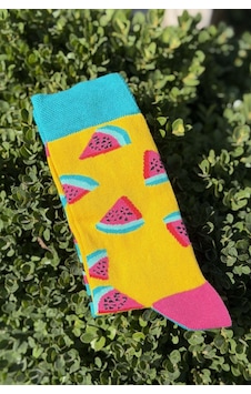 Lousocks Unisex Sağlı Sollu Karpuz Desenli Sarı Turkuaz Soket Çorap Lousocks Unisex Sağlı Sollu Karpuz Desenli Sarı Turkuaz Soket Çorap