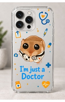 Sad Hamster Doktor Baskılı Şeffaf Telefon Kılıfı Sad Hamster Doktor Baskılı Şeffaf Telefon Kılıfı