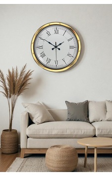 Gold Şık 40 Cm Metal Roma Rakamlı Duvar Saati