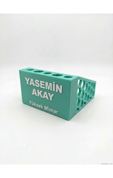 Kişiye Özel Masaüstü Kalemlik Ve Bloknotluk Su Yeşili Kişiye Özel Masaüstü Kalemlik Ve Bloknotluk Su Yeşili