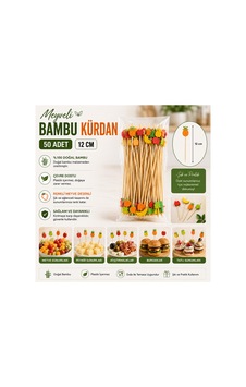 Meyveli Bambu Kürdan 12 Cm 50 Adet - 913951145 Meyveli Bambu Kürdan 12 Cm 50 Adet - 913951145