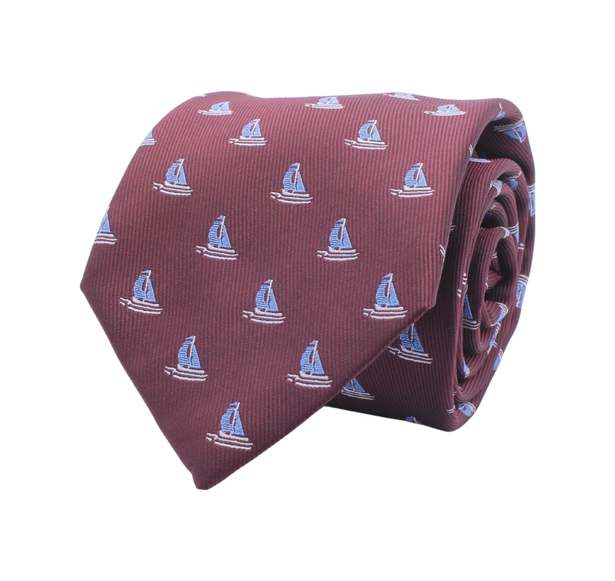 Coolmenclub Yelkenli Desenli Kravat Bordo Coolmenclub Yelkenli Desenli Kravat Bordo