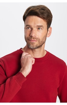 Tudors Unisex Relax Fit Rahat Kesim Pamuklu 3 İplik İçi Polarlı Basic Bordo Bisiklet Yaka Sweatshirt-25825 Tudors Unisex Relax Fit Rahat Kesim Pamuklu 3 İplik İçi Polarlı Basic Bordo Bisiklet Yaka Sweatshirt-25825