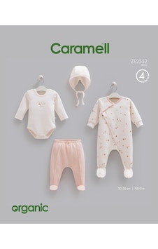 Caramell Tiny Baby Organik Tulumlu 4'lü Set Erkek renkli Caramell Tiny Baby Organik Tulumlu 4'lü Set Erkek renkli