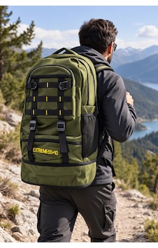 Dağcı Çantası Kolonlu Haki 60 L Outdoor Trekking Sırt Çantası 57x37x19 Cm Desenli Dağcı Çantası Kolonlu Haki 60 L Outdoor Trekking Sırt Çantası 57x37x19 Cm Desenli