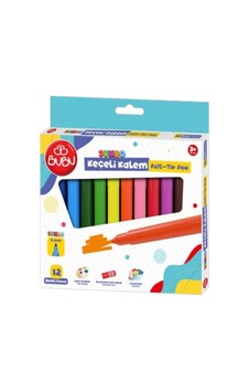 Bu-bu Jumbo Keçeli Kalem 5mm. Karton Kutu 12 Renk Bubub-kec003 12 Renk