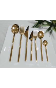 Titanyum 84 Parça Çatal Kaşık Bıçak Seti Efes Gold