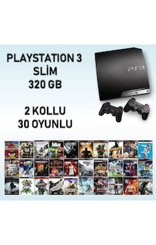 PS3 Slim 320 GB Oyun Konsolu + 2 Kol + Oyun (Teşhir) PS3 Slim 320 GB Oyun Konsolu + 2 Kol + Oyun (Teşhir)