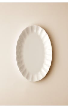 Perla Porselen Kayık Tabak 25 Cm Tekli Ekru