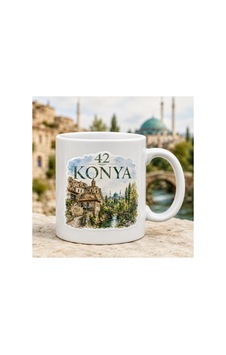 Konya Temalı Kupa Bardak Şehir Silüeti Desen 1 Beyaz Beyaz Konya Temalı Kupa Bardak Şehir Silüeti Desen 1 Beyaz Beyaz