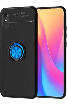 Xiaomi Redmi 9a Kılıf Zore Ravel Silikon Kapak Siyah-Mavi Xiaomi Redmi 9a Kılıf Zore Ravel Silikon Kapak Siyah-Mavi