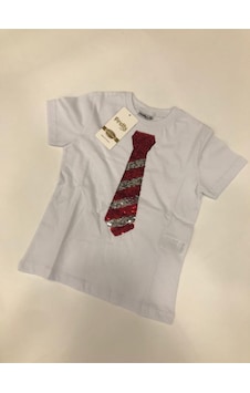 Pretty Kıravat Paletli T-shirt Beyaz Pretty Kıravat Paletli T-shirt Beyaz