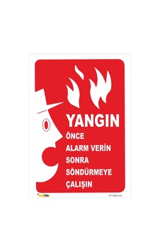 Yangın Önce Alarm Verin Sonra Söndürün - Isg Levhası Levha 15x21 Cm Sticker Yangın Önce Alarm Verin Sonra Söndürün - Isg Levhası Levha 15x21 Cm Sticker