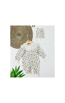 By Bebekodam Kız Bebek Beyaz Kahve Leopar Desenli Bereli Fistolu Tulum By Bebekodam Kız Bebek Beyaz Kahve Leopar Desenli Bereli Fistolu Tulum