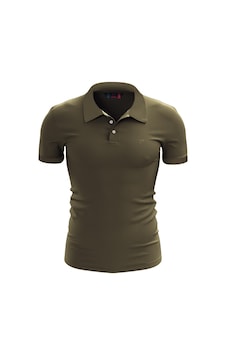 Raru Pamuk Büyük Beden Polo T-shirt Ingens Haki Haki Raru Pamuk Büyük Beden Polo T-shirt Ingens Haki Haki