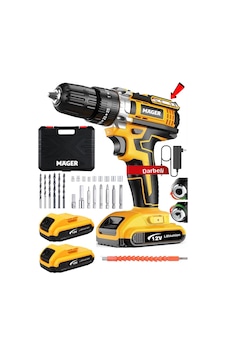 Mager 12 Volt 1.2 Ah Çift Akülü Su Terazi Göstergeli Darbeli Matkap Vidalama Sarı Mager 12 Volt 1.2 Ah Çift Akülü Su Terazi Göstergeli Darbeli Matkap Vidalama Sarı