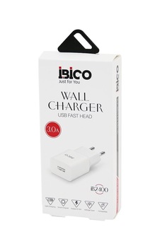 İbico İb-2400 Telefon Şarj Başlık Ev 5v 3.0a 9-12v-1.5a Hızlı Usb- 10'li Paket