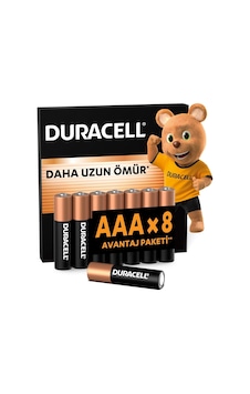 Ayrex Duracell Basic Aaa Alkalin Ince Kalem Pil 8'li Paket 1,5v Daha Uzun Ömürlü Günlük Cihazlar Içi Ayrex Duracell Basic Aaa Alkalin Ince Kalem Pil 8'li Paket 1,5v Daha Uzun Ömürlü Günlük Cihazlar Içi