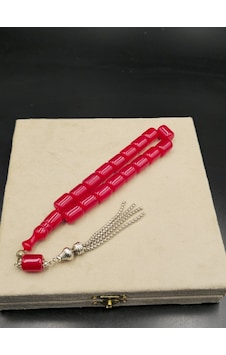 Osmanlı Benzetme Çubuk Sıkma Kehribar Tespih Efe Boy 17 Habbe 11x14 Mm Kiraz Gümüş Osmanlı Benzetme Çubuk Sıkma Kehribar Tespih Efe Boy 17 Habbe 11x14 Mm Kiraz Gümüş