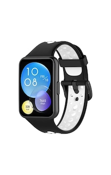Watch Fit 2 Spor Delikli Kordon - Siyah-beyaz Watch Fit 2 Spor Delikli Kordon - Siyah-beyaz
