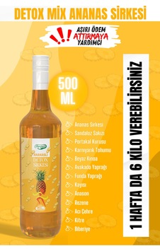 Detox Mix Ananas Sirkesi 500 Ml 12 Bitkisel İçerikli Özel Karışım Sirke - Doğal Fermantasyon