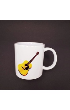 Gitar Tasarımlı Seramik Kupa Renkli