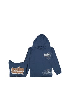 İrem Çocuk Giyim Erkek Çocuk Artist Çift Taraf Yazı Desenli Kapüşonlu Indigo Renk Sweatshirt Mavi İrem Çocuk Giyim Erkek Çocuk Artist Çift Taraf Yazı Desenli Kapüşonlu Indigo Renk Sweatshirt Mavi