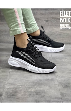 Papucumun Dünyası Tutinom Triko Çoraplı Lastik Bağcıklı Sneaker Çocuk Ayakkabısı Siyah - Beyaz Papucumun Dünyası Tutinom Triko Çoraplı Lastik Bağcıklı Sneaker Çocuk Ayakkabısı Siyah - Beyaz