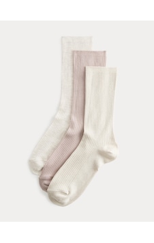 Marks & Spencer 3'lü Ribanalı Çorap T60007480H Pembe Mix Marks & Spencer 3'lü Ribanalı Çorap T60007480H Pembe Mix