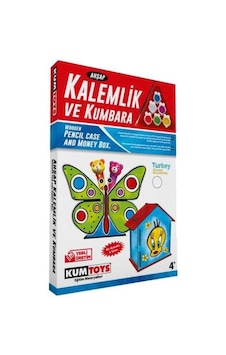 Kumtoys Kelebek Ahşap Kalemlik ve Kumbara Maket Ahşap Boyama 2 Ü