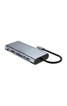 10 İn 1 Type-c To Usb Hub Hdmı 4k ,audio/, Type-c/, 4x Usb 3.0/, Lan/, Vga/, Sd Card Reader Çevirici Hub 10 Port Adaptör Dönüştürücü Çoklayıcı