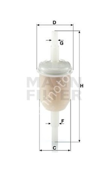 Mann Wk31/2 Şeffaf Benzin Ara Filtre Küçük Tip Üniversal 10 Lu Paket