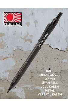 Raff Metal Gövde 0.7 Mm Siyah Renk Uçlu Kalem Metal Versatil Kalem Çok Renkli Raff Metal Gövde 0.7 Mm Siyah Renk Uçlu Kalem Metal Versatil Kalem Çok Renkli