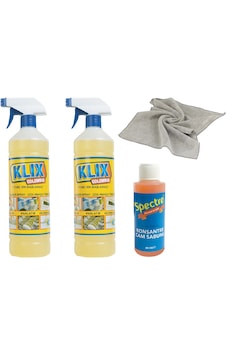 Klix Colombia Temizleyici 2 Adet + Mikrofiber Bez + Spectre Cam Sabunu Araba Seti Klix Colombia Temizleyici 2 Adet + Mikrofiber Bez + Spectre Cam Sabunu Araba Seti