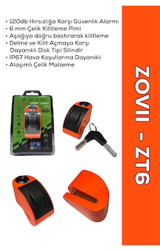 Zt6 Turuncu 120 Db Alarmlı Motosiklet Disk Kilidi Ip67, Su Geçirmez, Çelik Güvenlik Kilidi Disk Kilidi Zt6 Turuncu 120 Db Alarmlı Motosiklet Disk Kilidi Ip67, Su Geçirmez, Çelik Güvenlik Kilidi Disk Kilidi