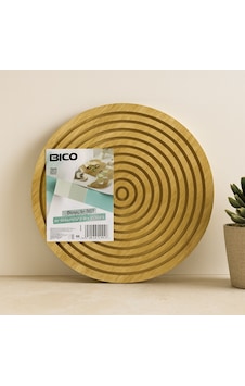 Yuvarlak 28 Cm Bambu Servis Sunum Tahtası - Çift Taraflı Düz Ve Kanallı Diğer Yuvarlak 28 Cm Bambu Servis Sunum Tahtası - Çift Taraflı Düz Ve Kanallı Diğer