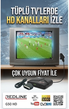 Redline G50 Uydu Alıcısı Ve Tüplü Tv İçin Av Kablosu Dahil Redline G50 Uydu Alıcısı Ve Tüplü Tv İçin Av Kablosu Dahil