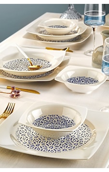 Caroline 18 Parça Lacivert Desen 6 Kişilik Porselen Yemek Takımı - Pasta , Çorba ,yemek , Servis Tabağı Caroline 18 Parça Lacivert Desen 6 Kişilik Porselen Yemek Takımı - Pasta , Çorba ,yemek , Servis Tabağı