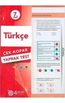 7.Sınıf Türkçe Yaprak Test 4 Adım Yayın