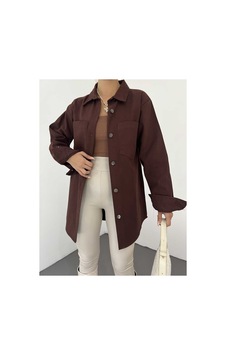 Unika Boutique Unika Gabardin Ceket Kahverengi Unika Boutique Unika Gabardin Ceket Kahverengi
