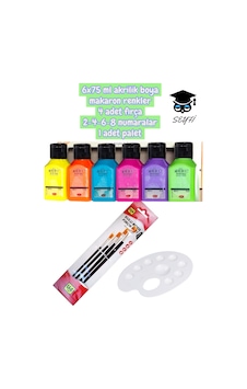 Artdeco 6x75 Ml Akrilik Boya Makaron Renkler 4 Adet Fırça 2-4-6-8 Numaralar 1 Adet Palet 0000 Naturel Artdeco 6x75 Ml Akrilik Boya Makaron Renkler 4 Adet Fırça 2-4-6-8 Numaralar 1 Adet Palet 0000 Naturel