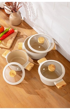 Emsan Swiss Cyrstal Midi Set 6 Parça Krem Bej Emsan Swiss Cyrstal Midi Set 6 Parça Krem Bej