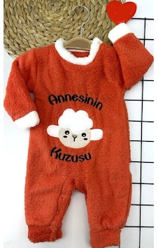 3-6-9-12 Ay Kuzu Tüylü Kumaş Annesinin Kuzusu Nakışlı Alttan Çıtçıtlı Kız Erkek Bebek Tulumu Turuncu 3-6-9-12 Ay Kuzu Tüylü Kumaş Annesinin Kuzusu Nakışlı Alttan Çıtçıtlı Kız Erkek Bebek Tulumu Turuncu