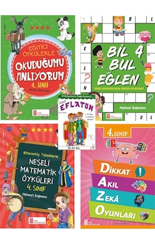 Ata 4.sınıf Okuduğumu Anlıyorum + Neşeli Matematik Öyküleri + Bil Bul + Dikkat Akıl Zeka Oyunları