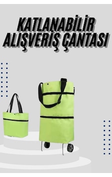 Katlanabilir Tekerlekli Çantalı Çarşı Arabası Alışveriş Çantası Piknik Çantası
