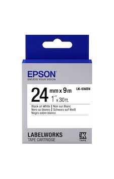 Epson Lk-6Wbvn Siyah Üzeri Beyaz 24 MM 7 Metre Etiket Epson Lk-6Wbvn Siyah Üzeri Beyaz 24 MM 7 Metre Etiket
