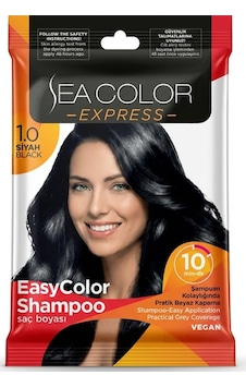 Sea Color Express Amonyaksız Şampuan Saç Boyası 30 Ml 1.0 Numara Siyah Sea Color Express Amonyaksız Şampuan Saç Boyası 30 Ml 1.0 Numara Siyah