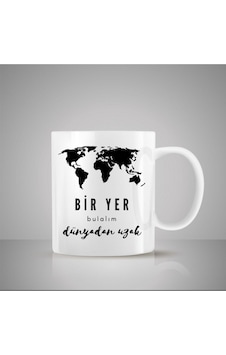 Bir Yer Bulalım Dünyadan Uzak Tasarımlı Kupa Bardak Eşya Beyaz Bir Yer Bulalım Dünyadan Uzak Tasarımlı Kupa Bardak Eşya Beyaz