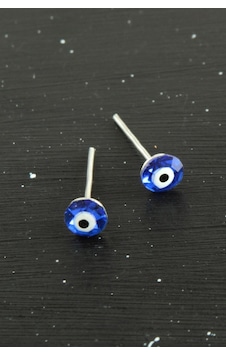 Kristal Taşlı Nazar Mineli Minik Küpe 0,4 Mm Kristal Taşlı Nazar Mineli Minik Küpe 0,4 Mm